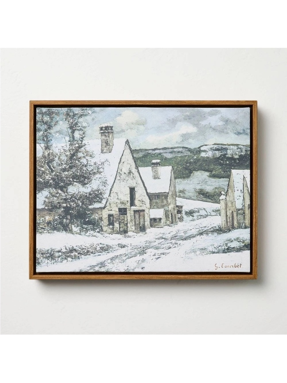 11"x14" Snowy Town Holiday Christmas Burlap Wall Art - Hearth & Hand w/ Magnolia